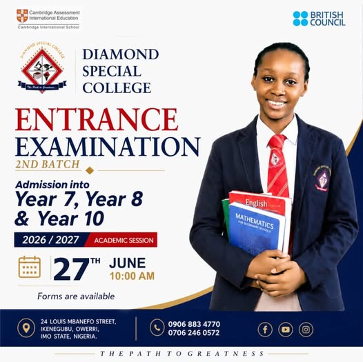 Public Notice: Second Batch Entrance Examination For The 2026/2027 Academic Session